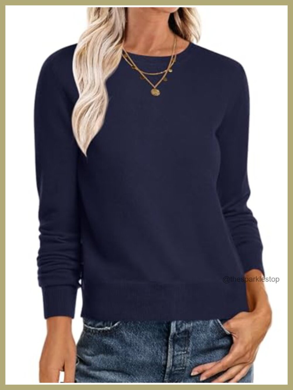 Women's Crewneck Long Sleeve Pullover Sweater Lightweight Fall Layer
